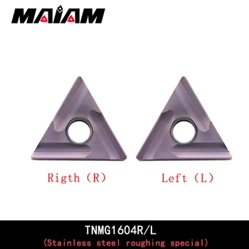 Aukštos kokybės trikampio formos griovelį grubus tvarkymo specialiojo transporto priemonės ašmenys TNMG160404 TNMG160408 įdėklai teisę cutter kairėje cutter