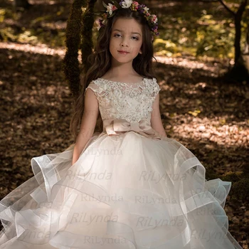 Gėlių Mergaičių Suknelės Tiulio 2020 Duobute Appliqued Inscenizacija Suknelės Mergaitėms Pirmosios Komunijos Suknelės Vaikams Prom Dresses