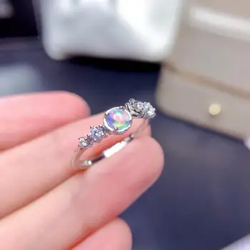 Karšto pardavimo stilius gamtos opalas žiedas 925 sidabro moterų žiedas paprastas, mažas, blizga ir mielas