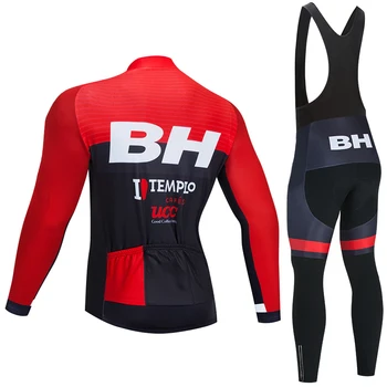 Raudona NAUJA BH TEAM DVIRAČIŲ Džersis dviratį kelnės Sportinės aprangos Ropa Ciclismo MENS šilumos vilnos 20D Pro DVIRAČIŲ džersis Maillot