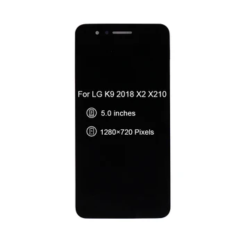 Testas LG K9 2018 LCD X2 X210K X210HM LCD Ekranas Jutiklinis Ekranas skaitmeninis keitiklis Pakeitimo LG X2 X210K X210HM LCD Asamblėja