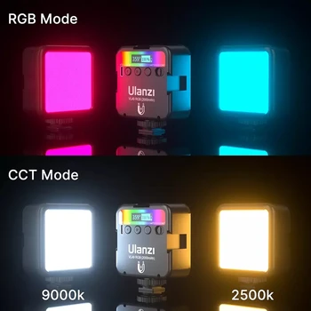 Ulanzi VL49 6W Mini RGB Vaizdo, Šviesos, 2000mAh 5500K Zoom Fotografijos įmontuota Įkraunama Ličio Baterija, Led Vaizdo Šviesos