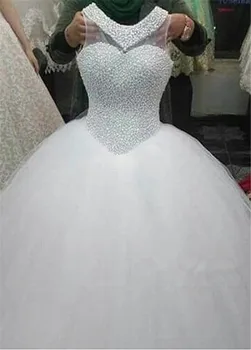 Vestidos de Novia Backless Kamuolys Tiulio Suknelė Vestuvių Suknelės 2021 Princesė Nėrinių Chalatas De Mariee Vestuvių Nuotaka Suknelę