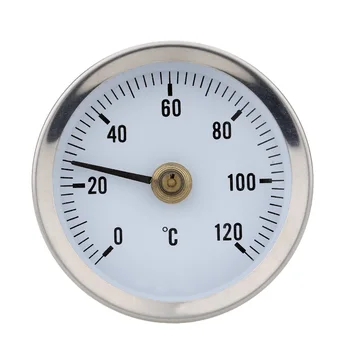 0-120C Bimetalinė Nerūdijančio Plieno Paviršiaus Vamzdžių Termometras Clip-on Temperatūros Daviklis Pavasario