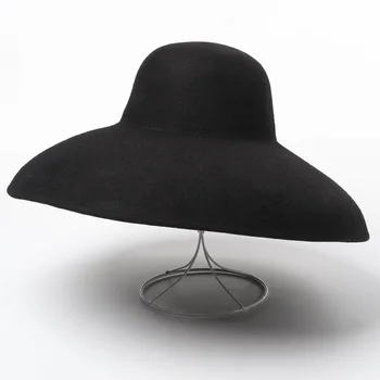 01904-HH8134 žiemą šilta vilna Podiumo modelio vėjo kraštų laisvalaikio Hepburn Stiliaus lady saulės bžūp moterys lauko skrybėlę