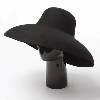 01904-HH8134 žiemą šilta vilna Podiumo modelio vėjo kraštų laisvalaikio Hepburn Stiliaus lady saulės bžūp moterys lauko skrybėlę