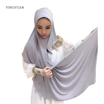 0TJ57 180*70cm Kietas Lengva Hijab Moterų Kaklaskarės Musulmonų Hijabs Aukštos Kokybės Hijab Gražus Mados Skara Dangtelis(with1 Undescarf