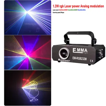 1.2 W DMX RGB Full ILDA Animacija Lazerio Šviesa DJ Etapo Poveikį 1.2 W 1200mW
