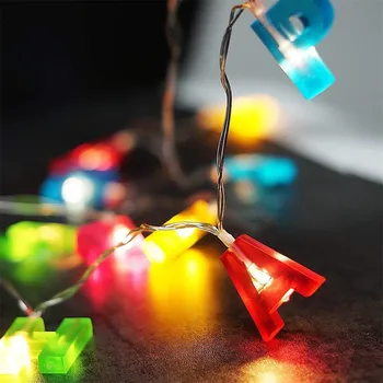 1.3 M Spalvinga Abėcėlė Šviesos Eilutę su Gimtadieniu Linksmų Kalėdų Baterijos Energijos, LED Lempos Kambarys Miegamasis Puokštė Apdaila