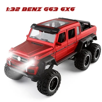 1:32 6WD Diecast metal G63 Off Road SUV Automobilio Modelio Transporto priemonių G 63 6X6 Ratų baby vaikiški žaislai vaikams Žėrintis Dovana Automobilio Žaislas