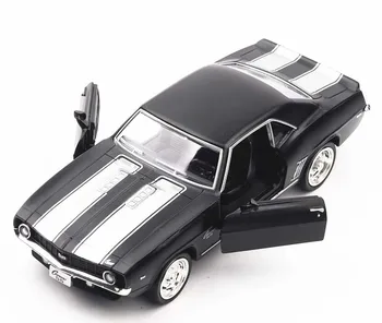 1/36 JAV 1969 Chevrolet Camaro SS Lydinio lydinio Žaislinius Automobilius Derliaus Matte Black Metalo Modelio Surinkimo Žaislai Automobilių karšto žaislai