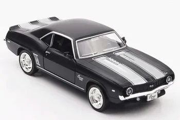 1/36 JAV 1969 Chevrolet Camaro SS Lydinio lydinio Žaislinius Automobilius Derliaus Matte Black Metalo Modelio Surinkimo Žaislai Automobilių karšto žaislai