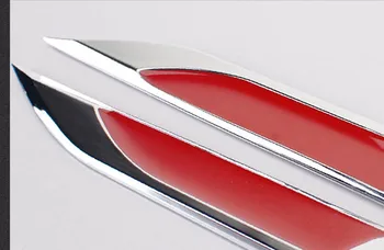 1 Pora Metalo 3D Pusės Sparnas Sparnas Ženklelis Emblema R Logotipo Lipdukas Golfo 6 7 MK6 MK7 Tiguan Polo CC R32 R36 R400 R50