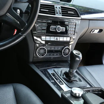 1 Vnt Centrinės Kontrolės Oro Kondicionavimo sistema Mygtukas Rėmo Apdaila Anglies Pluošto ABS Mercedes Benz C Class W204 2011-2013 Automobilių Reikmenys