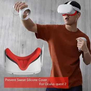 1 Vnt Silikono Padengti Akių Padas Oculus Quest 2 Akis Pagalvėlė Padengti apsaugo nuo Prakaito Lightproof,ir 1 Vnt VR Objektyvo Dangtelis Quest 2