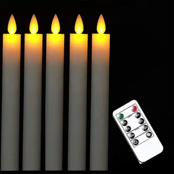 10 vienetų Nuotolinio Valdymo Judančius Viko Baterija Siaurėjantys Žvakės,Flameless Šokių Liepsna Dekoratyvinis Bažnyčios Žvakės