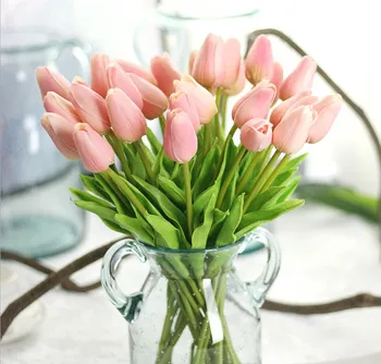 10 Vnt grožio Nekilnojamojo touch gėlės latekso Tulpės Dirbtinių gėlių Puokštė Netikrą gėlių nuotakos puokštė papuošti gėlės vestuvėms