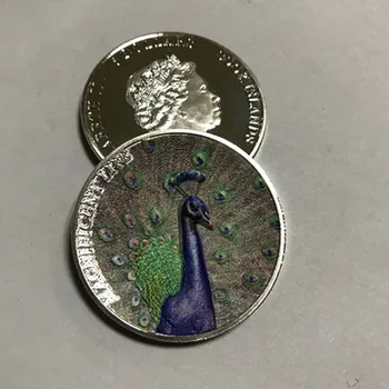 10 vnt nemagnetiniai m. povas gyvūnų 3D įspausti Elizabeth ženklelis sidabro padengtą 40 mm suvenyrų kolekcines, meno monetos