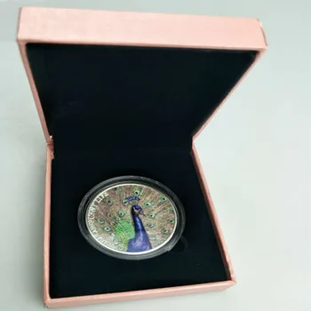 10 vnt nemagnetiniai m. povas gyvūnų 3D įspausti Elizabeth ženklelis sidabro padengtą 40 mm suvenyrų kolekcines, meno monetos