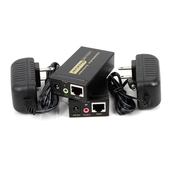 100m HD 1080P UTP VGA Extender RJ45 1x1 Splitter su 3.5 mm Audio RJ45/cat5e/6 ethernet kabelis projektorius HDTV PC VE100
