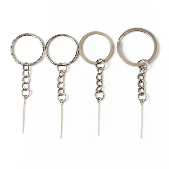 100VNT Metalo diafragmą įspausti 2,5 cm 3cm raktų žiedas keychain su trumpų grandinių pakabinti devyni žodis pin raktų žiedas vyrų ir moterų papuošalai 