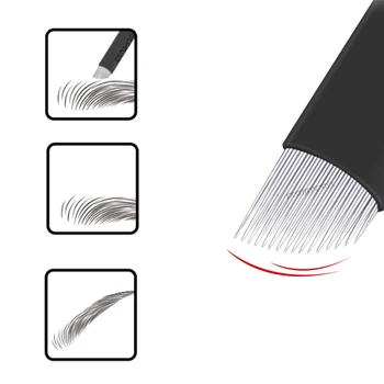 100vnt Nano geležtės microblading adatos 18 Pin U formos permanentinis Makiažas Antakių Tatuiruotė Adatos Microblade 3D Siuvinėjimo Pen