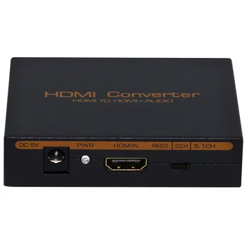 1080P HDMI į HDMI Optinis SPDIF Suppport 5.1 + RCA L/R Garso ir Vaizdo Extractor Konverteris Adapteris, Splitter