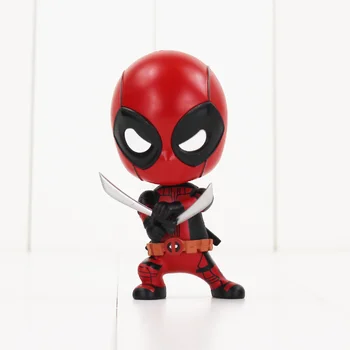 10cm Deadpool Pav Žaislas Kardas Kovos Versija Gestų Ver Bobble head Modelis Lėlės