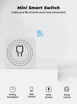 10VNT 16A MINI Wifi Smart Switch Laikmatis Belaidžio Jungikliai Protingo Namo Automatizavimo Suderinama su Tuya Alexa 