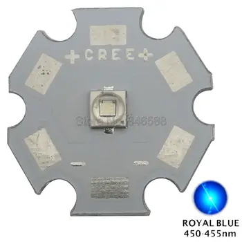 10vnt 3W Cree XPE2 XP-E2 Royal Blue 450 NM - 455NM 3.1-3.5 V 350-1000mA High Power LED Spinduolis Lempos Granulių 8/12/14/16/20mm PCB