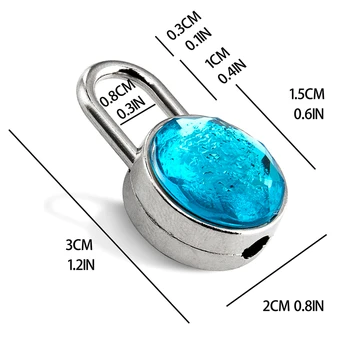 10vnt Blue Diamond Užraktas Formos Mini Metalo Spyna Su Nerūdijančio Plieno Klavišų Lagaminą Ir Užrakina Mokyklos sporto Salė