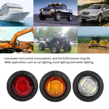 10VNT LED 12V Auto Automobilis, Autobusas, Sunkvežimis Vagonai Šoniniai Gabaritiniai Indikatorius RAUDONA priekaba, žibintai, Galinės Lempos camion Sunkvežimių Reikmenys