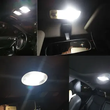 10VNT LED Lemputė BA9S T4W H6W 3535 Led Automobilio Salono Licenciją Plokštelės Šviesos Auto Pleišto Žymeklis Dome Lempa Skaitymui Durų Žibintai 12V