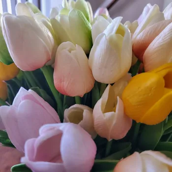 10vnt Sodo Tulpių Dirbtinių Gėlių Tulipa Dirbtinių Puokščių Netikrą Gėlės, Vestuvių Dekoravimas Tulpių Žiedų Namų Dekoro