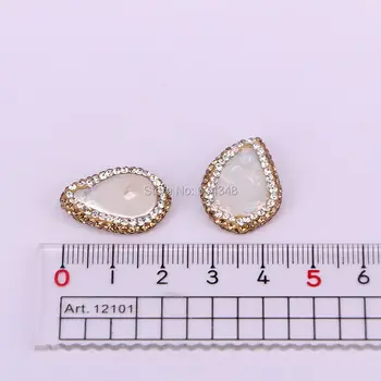 10VNT ZYZ138-6277, Nutiesti kalnų krištolas Pearl Drop granulių, Gamtos Perlų Karoliukai, Metalinės Papuošalai Priėmimo