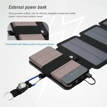 10W Veidrodėliai Saulės Elementų Įkroviklį 10000mAh USB, Saulės Skydelis Lauko Nešiojamų SunPower Mobiliojo Telefono Maitinimo Įkroviklis Įrenginiai Elektros Bankas