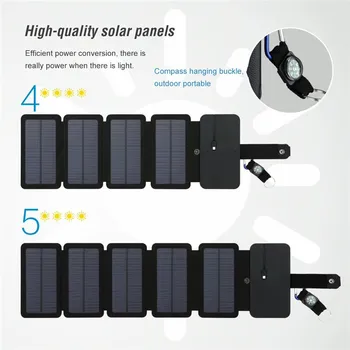10W Veidrodėliai Saulės Elementų Įkroviklį 10000mAh USB, Saulės Skydelis Lauko Nešiojamų SunPower Mobiliojo Telefono Maitinimo Įkroviklis Įrenginiai Elektros Bankas