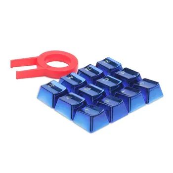 12 Translucidus Apšvietimu Keycaps su pagrindiniais Kamščiatraukis Mechaninių Klaviatūrų Dėvėti, Atsparus Galvanizavimo Keycaps ABS Plastiko