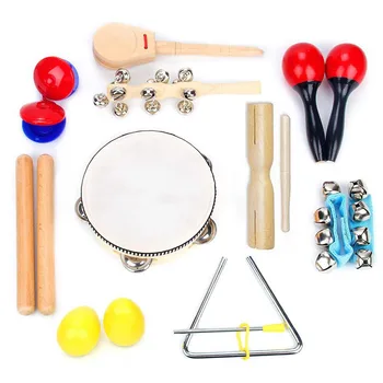 12Pcs Bamblys Muzikos Instrumentų Rinkinys Mušamųjų instrumentų Žaislai Vaikams Kselofonu Ritmo Grupė Nustatyti, Muzikiniai Žaislai, Gimtadienio Žaislai