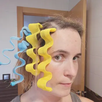 12pcs Lengvas Spiralės Roll Dizaino Plaukų Šukos Patvarus Plaukų Formavimo Plastikinių Vandens Roll Hair Curler Magija Plaukų garbanojimo Priemonę