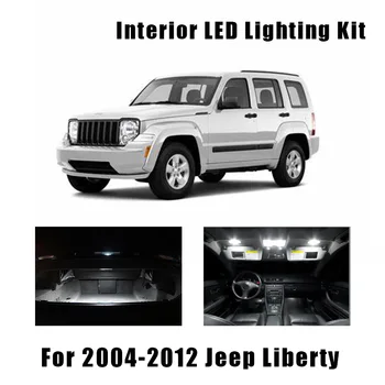 13pcs Balta Canbus Lemputės Automobilių LED Vidaus apšvietimo Komplektas Tinka Jeep Liberty 2004-2010 M. 2011 m. 2012 Žemėlapis Dome Durų Kamieno Licencijos Lempos