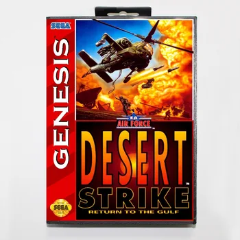16 bitų Sega MD žaidimas Kasetė su Retail box - Desert Strike žaidimas kortelę Megadrive Genesis sistema