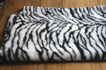 160*50cm 2cm ilgio krūva Žakardo Fox imitacija dirbtiniais kailiais audinio,zebras spausdinti žakardo fuax pliušinis kailis audinio kratinys