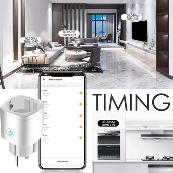 16A ES WiFi Smart Plug Lizdo Tuya Nuotolinio Valdymo Stebėti Energijos Valdymo Balsu Smart Home Prietaisai Veikia Su Alexa 