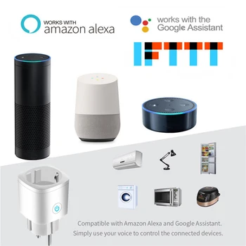 16A ES WiFi Smart Plug Lizdo Tuya Nuotolinio Valdymo Stebėti Energijos Valdymo Balsu Smart Home Prietaisai Veikia Su Alexa 