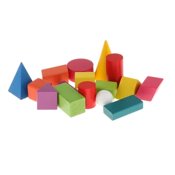16pc Matematikos Manipulatives Geometrijos Nustatyti Blokai, Vaikų Ikimokyklinio Mokymosi Žaislai