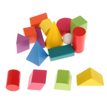 16pc Matematikos Manipulatives Geometrijos Nustatyti Blokai, Vaikų Ikimokyklinio Mokymosi Žaislai