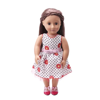18 colių Mergaičių lėlės suknelė Princesė spausdinti vakare gown+ diržas Amerikos naujagimių sijonas žaislai tinkami 43 cm kūdikių lėlės c78