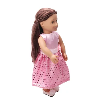 18 colių Mergaičių lėlės suknelė Princesė spausdinti vakare gown+ diržas Amerikos naujagimių sijonas žaislai tinkami 43 cm kūdikių lėlės c78
