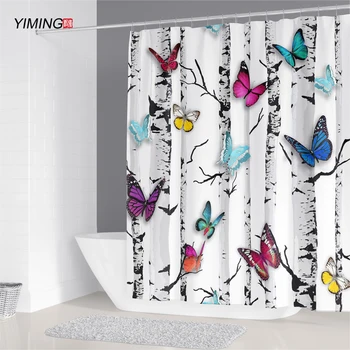 180x200 vonios užuolaidų 3D gražus drugelis spausdinimo vandeniui poliesterio namų puošybai dušo užuolaidos su kabliu